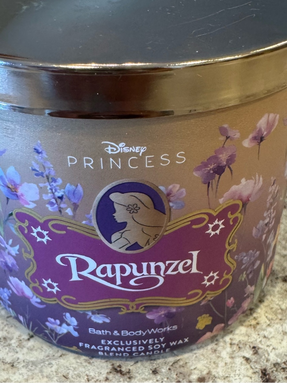 Bath & Body Works Disney Princess Rapunzel scented candle 3 wick 14.5 oz New